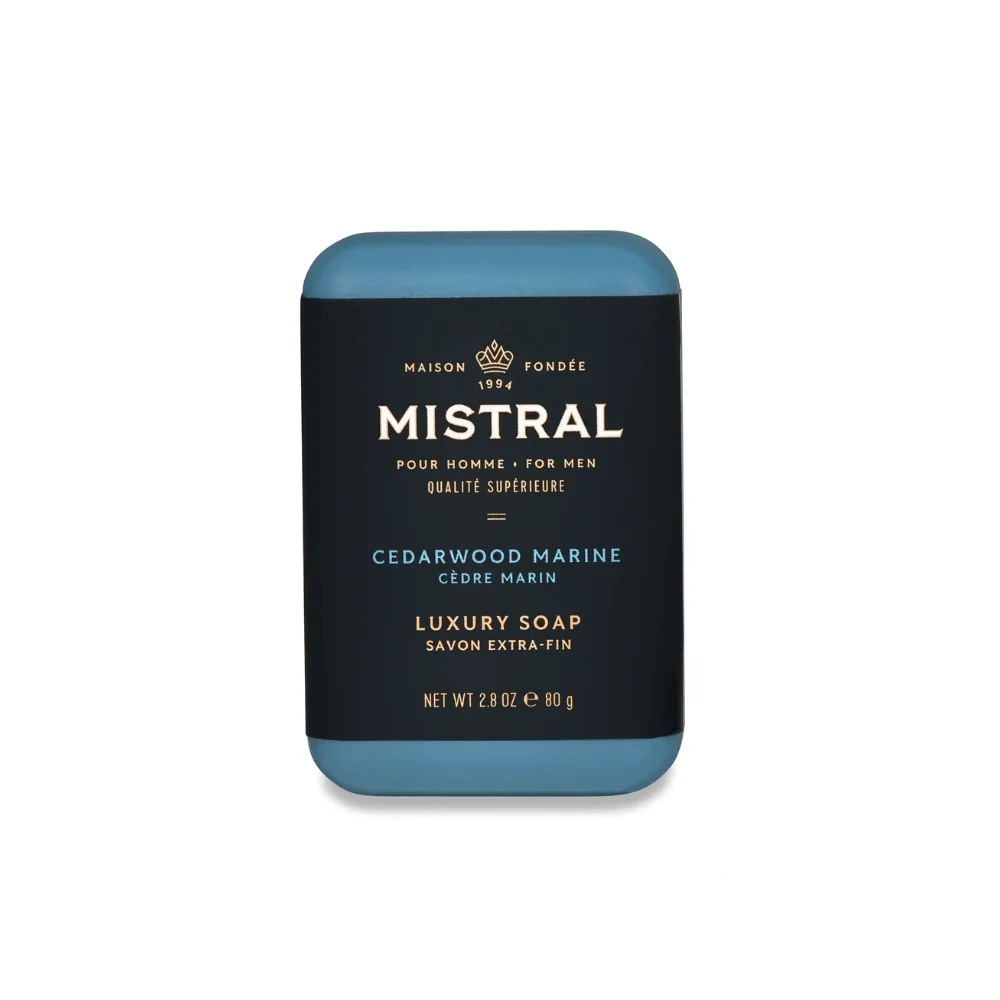 Mistral Travel Bar Soap 80g - Cedarwood Marine