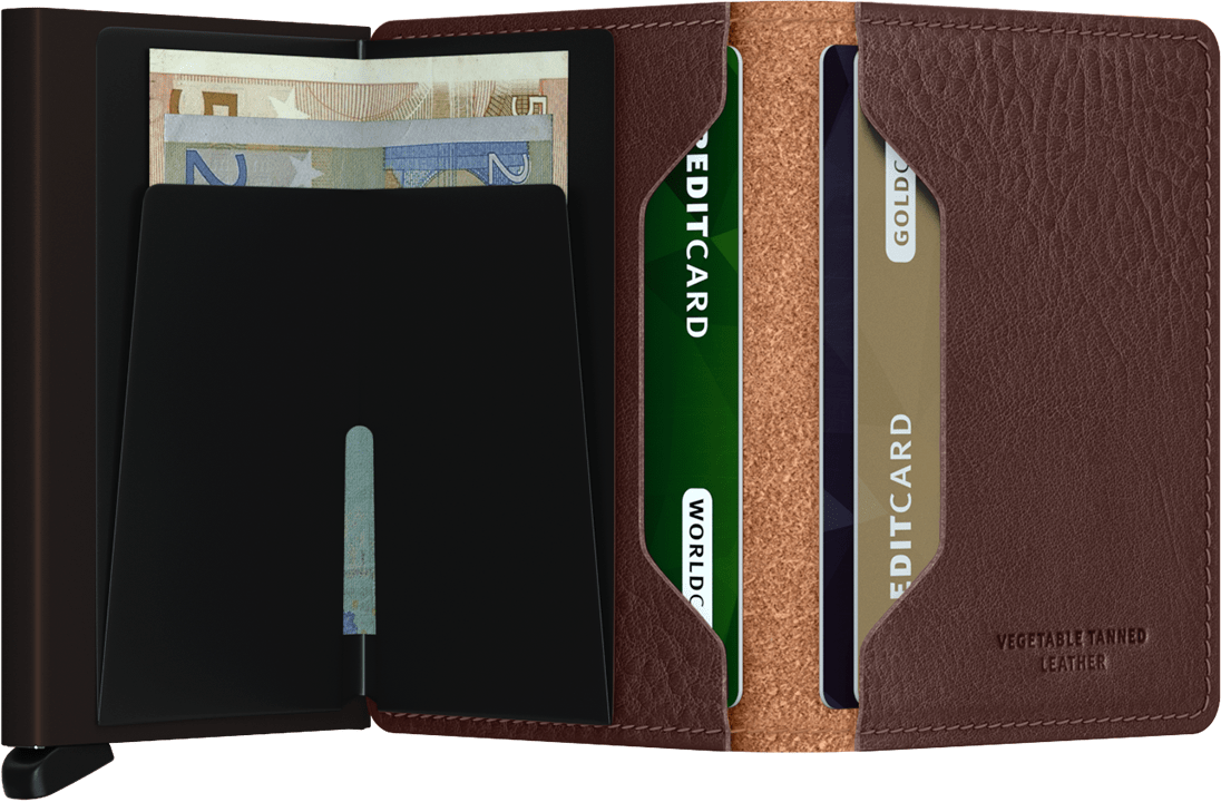 Portefeuille fin Secrid avec RFID, couleur Espresso, brun tanné végétal
