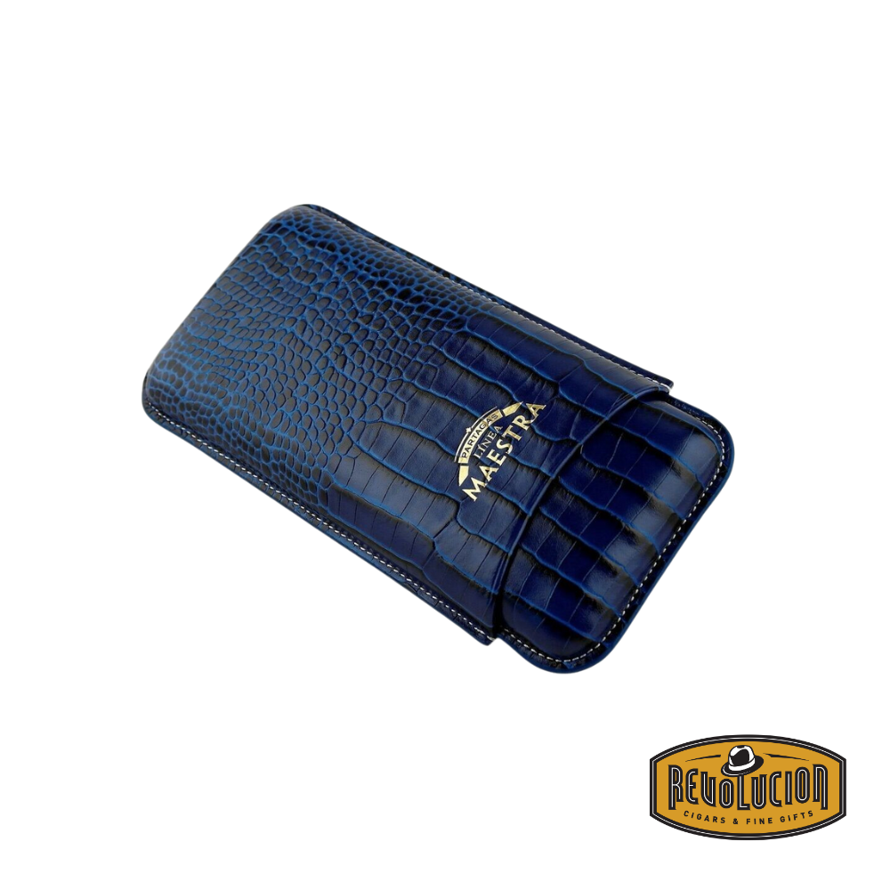 Partagas Linea Maestra Cigar Leather Case  - Blue