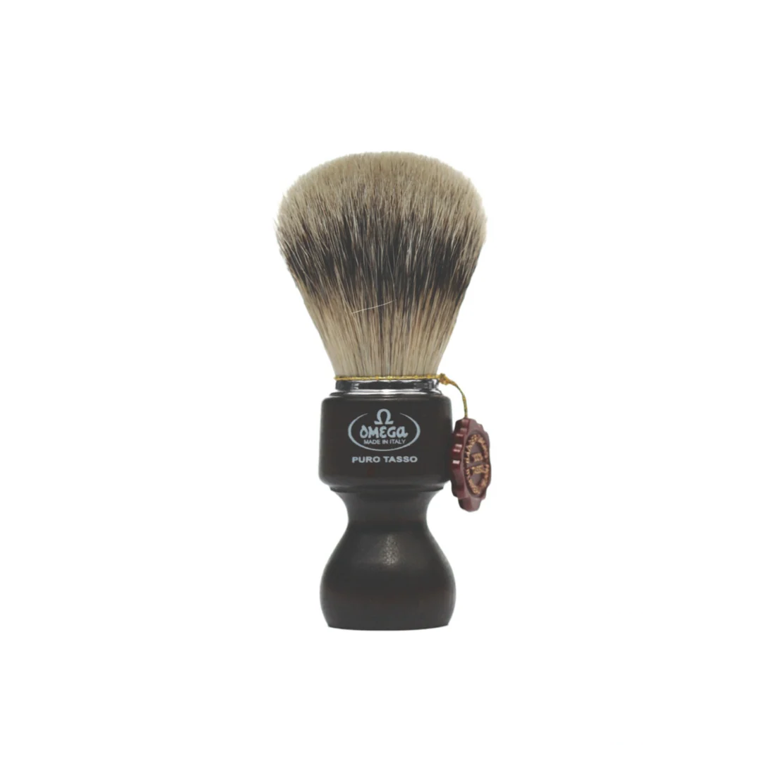 Omega Pure Badger Shaving Brush with Chrome Ring