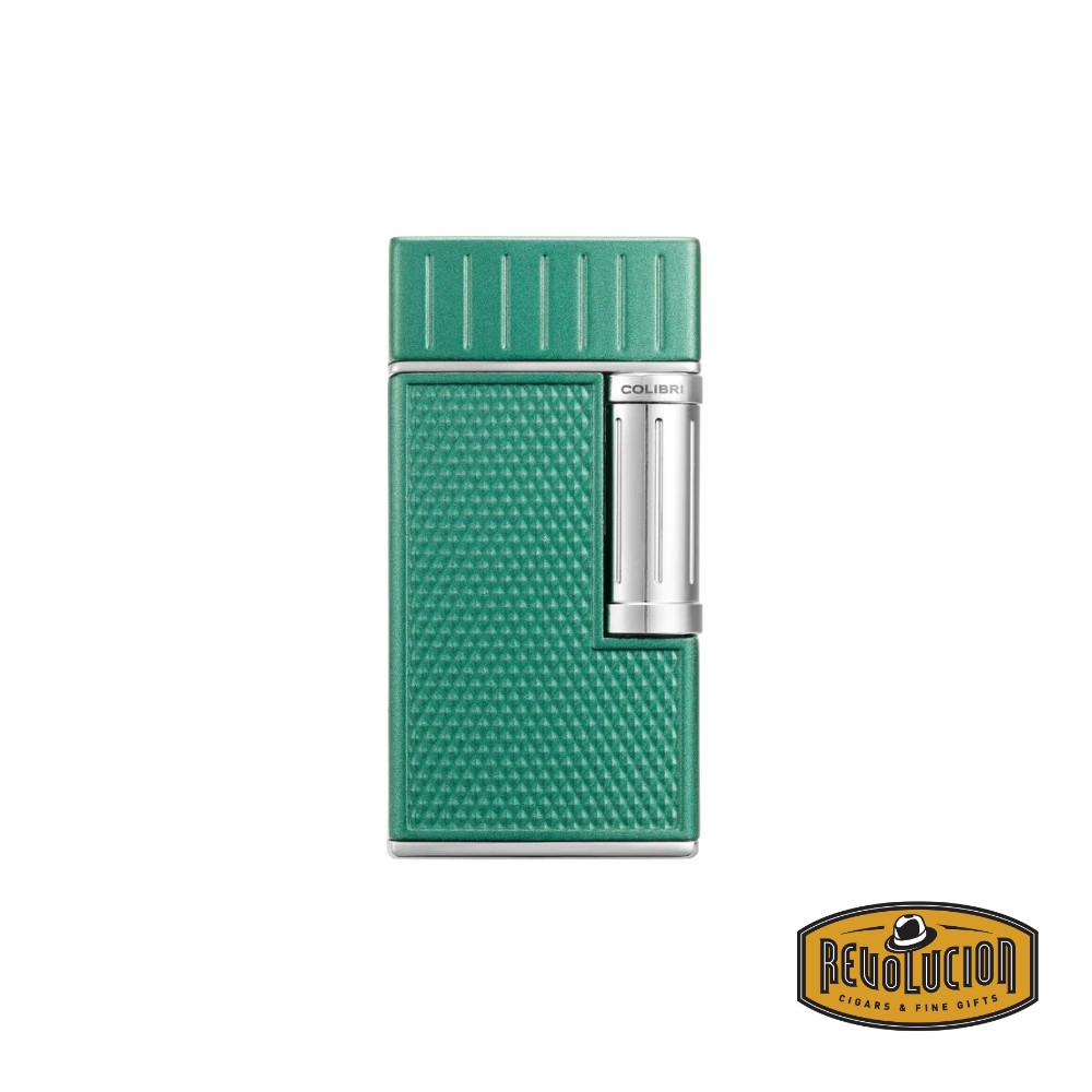 Briquet Colibri Julius à double flamme - Vert et chromé